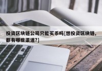 投资区块链公司只能买币吗[想投资区块链,都有哪些渠道?]