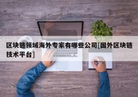 区块链领域海外专家有哪些公司[国外区块链技术平台]